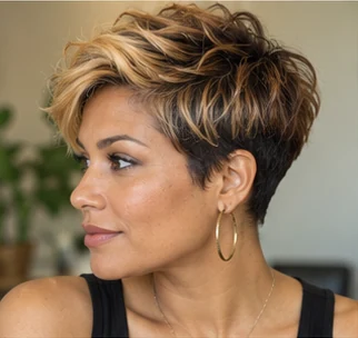 Honey blonde top on an adult woman — original AI-generated hair color inspiration